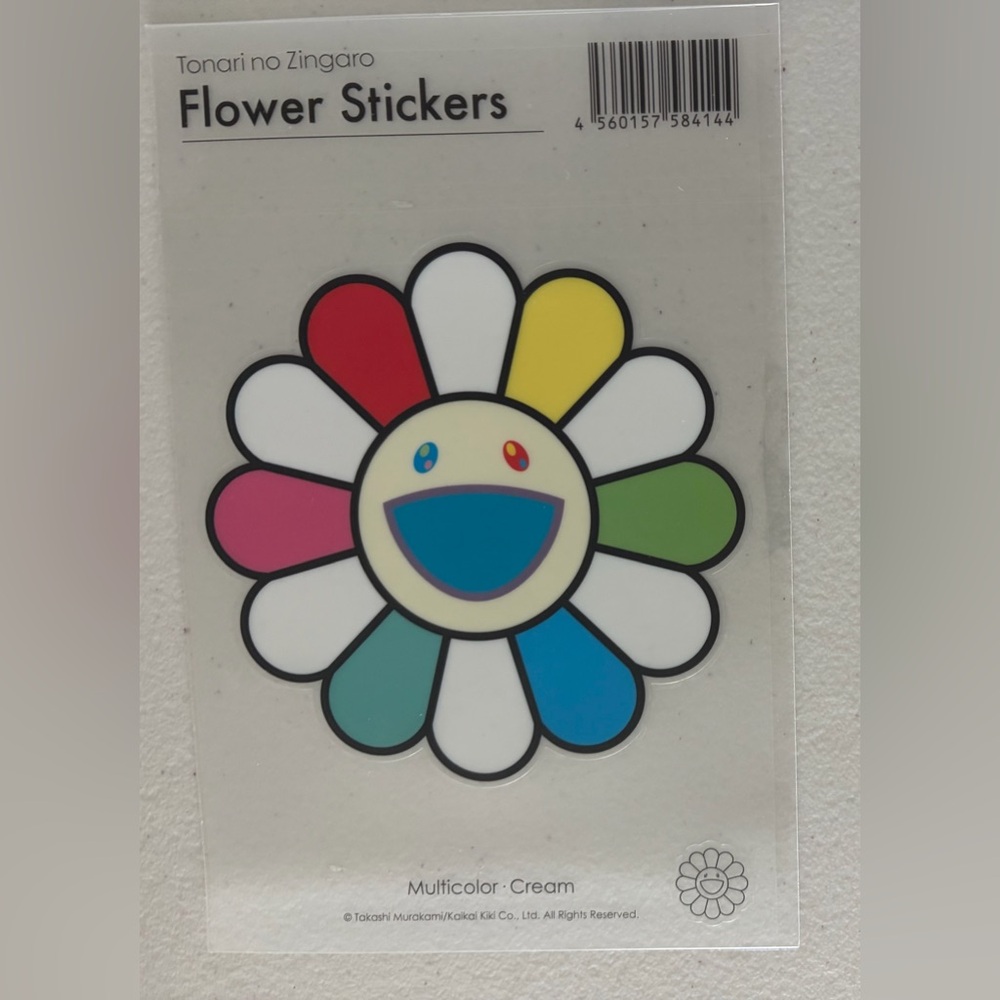 Takashi Murakami Flower Sticker Multicolor Cream